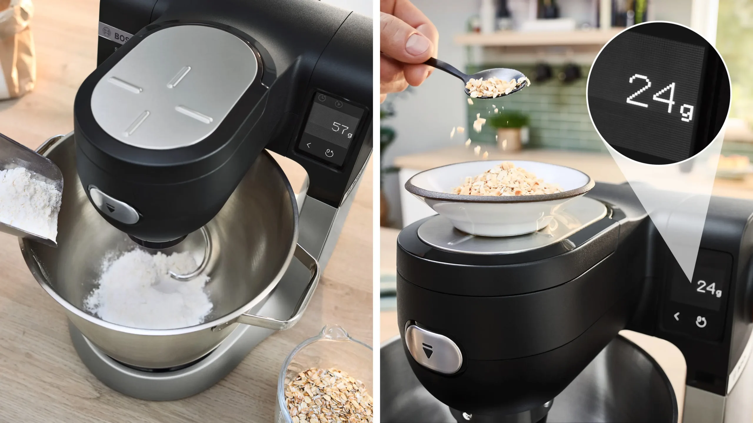 Series 6 Kitchen machine with scale 1600 W Black, Brushed stainless steel
