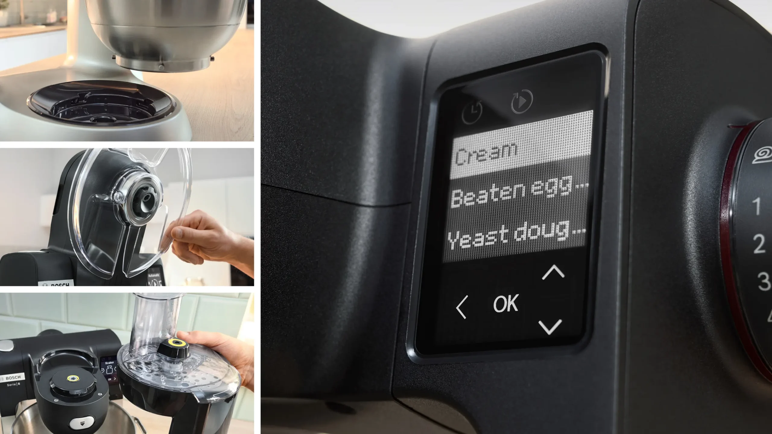 Series 6 Kitchen machine with scale 1600 W Black, Brushed stainless steel
